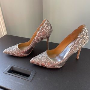 Badgley Mischka Pewter Bling Women’s Heels